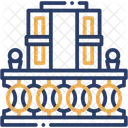 Balkon Fenster Pflanze Symbol