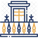 Balkon Fenster Pflanze Symbol