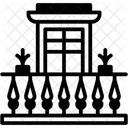 Balkon Fenster Pflanze Symbol
