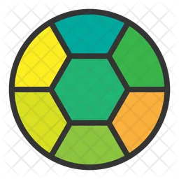 Ball football colorful fun  Icon