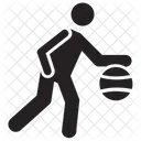 Ball Trickling Basketball Service Player Icon