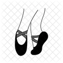 Black Monochrome Feet In Ballet Slippers Illustration Ballet Dancer Icône