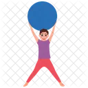 Ballon De Fitness Pose De Yoga Silhouette Flexible Icône