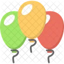 Flying Balloons Holiday Icon