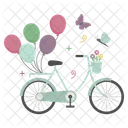 Balloons Butterfly Bicycle Icon