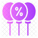 Balloons Discounts Percentage Icon
