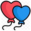 Balloons Heart Shape Celebration Icon