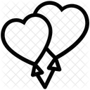 Heart Kites Tie Icon