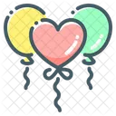 Balloons Heart Bubbles Icon
