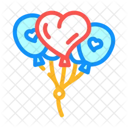 Balões de amor  Ícone