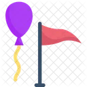 Balões e bandeira  Ícone