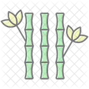 Bamboo Plant Lineal Color Icon 아이콘