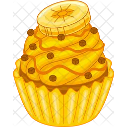 Banana caramel cupcakes  Icon