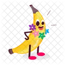 Banana Fofa Banana Da Terra Fruta Icon