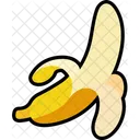Banana Half Peeled Banana Fruit Icon