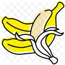 Banana aberta  Ícone
