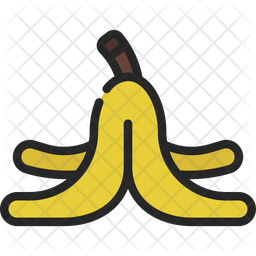 Banana Peel Icon - Download in Colored Outline Style