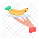 Banana Serving Fruit Serving Banana Plate Icon