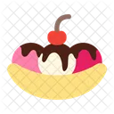 Banana Split Dessert Ice Cream Icon