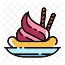 Banana Split Ice Cream Strawberry Icon