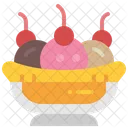 Banana Split Sundae Ice Cream Icon