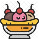 Banana Split Sundae Ice Cream Icon