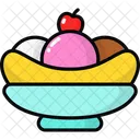Banana Split Ice Cream Dessert Icon