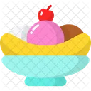 Banana Split Ice Cream Dessert Icon