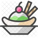 Banana Split Ice Cream Dessert Icon