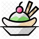 Banana Split Ice Cream Dessert Icon