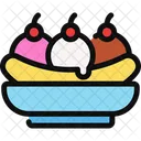 Banana Split Ice Cream Summer Icon
