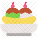 Banana Split Ice Cream Sweet Icon