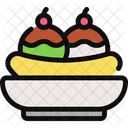 Banana Split Ice Cream Sweet Icon