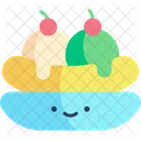 Banana Split Kawaii Summer Icon