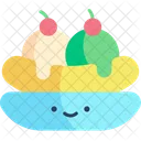 Bananensplit Kawaii Sommer Symbol