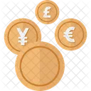 Banca Monedas Conversion Icono