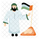 Bandeira Dos Emirados Arabes Unidos Segurando Bandeira Bandeira Arabe Ícone