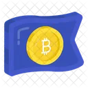 Bandeira Bitcoin Bandeira Criptomoeda Baleia Criptografada 아이콘