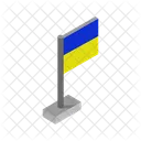 Bandeira Da Ucrania Bandeira Pais Ícone