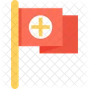 Hospital Bandeira Simbolo Ícone