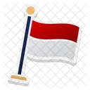 Bandera Indonesia Pais Icono