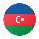 Bandera Circular De Azerbaiyan Pais Icono