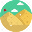 Golf Curso Bandera Icono