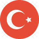 Turquia Bandera Mundo Icono