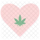 Corazon Cannabis Cannabidiol Icono