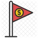 Bandera del símbolo del dinero  Icono