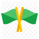 Banderas Cruzadas Asta De Bandera Serpentina Icono