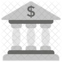 Bank Treasury Columns Building Icon
