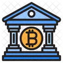 Bitcoin Cryptocurrency Building Icon