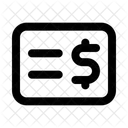 Bank Check Dollar Currency Icon